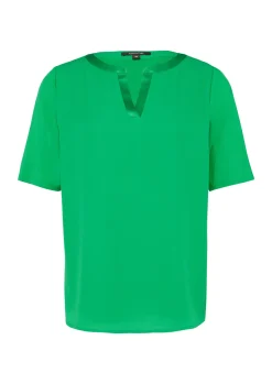 Viskose-Shirt mit satiniertem Tunika-Ausschnitt