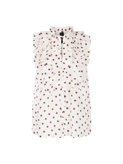 Volant-Bluse mit Tupfen