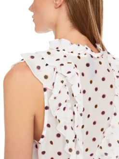 Volant-Bluse mit Tupfen