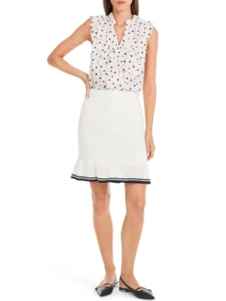 Volant-Bluse mit Tupfen