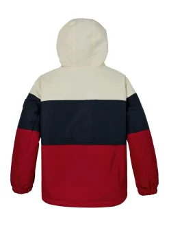 Wattierte Color Block-Jacke mit Kapuze