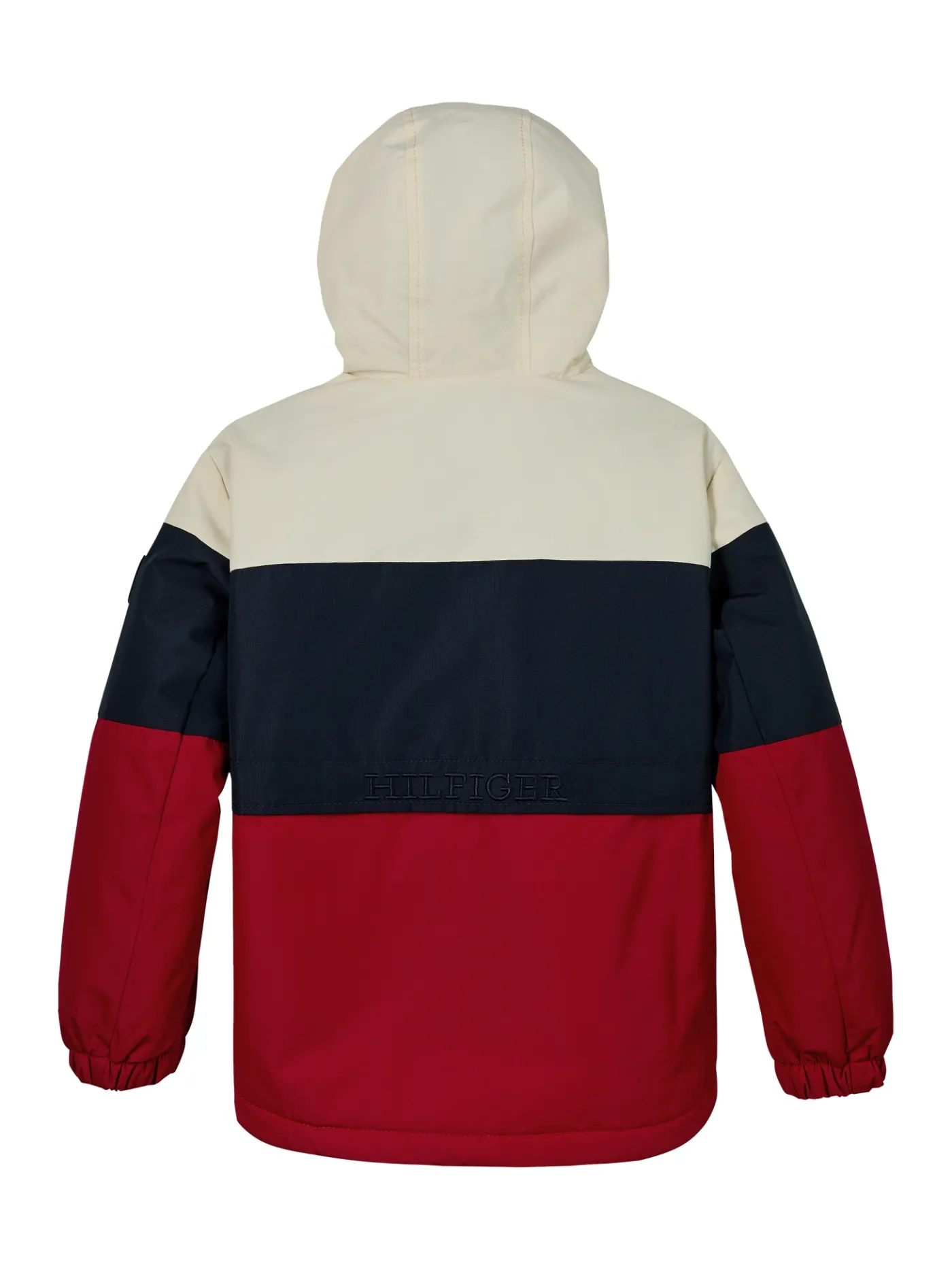Wattierte Color Block-Jacke mit Kapuze