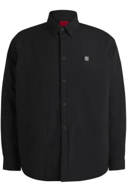 Wattiertes Oversized Overshirt mit Stack-Logo-Aufnäher