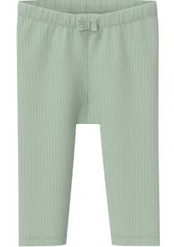 Weiche Leggings aus Rippware mit Schleifen-Detail