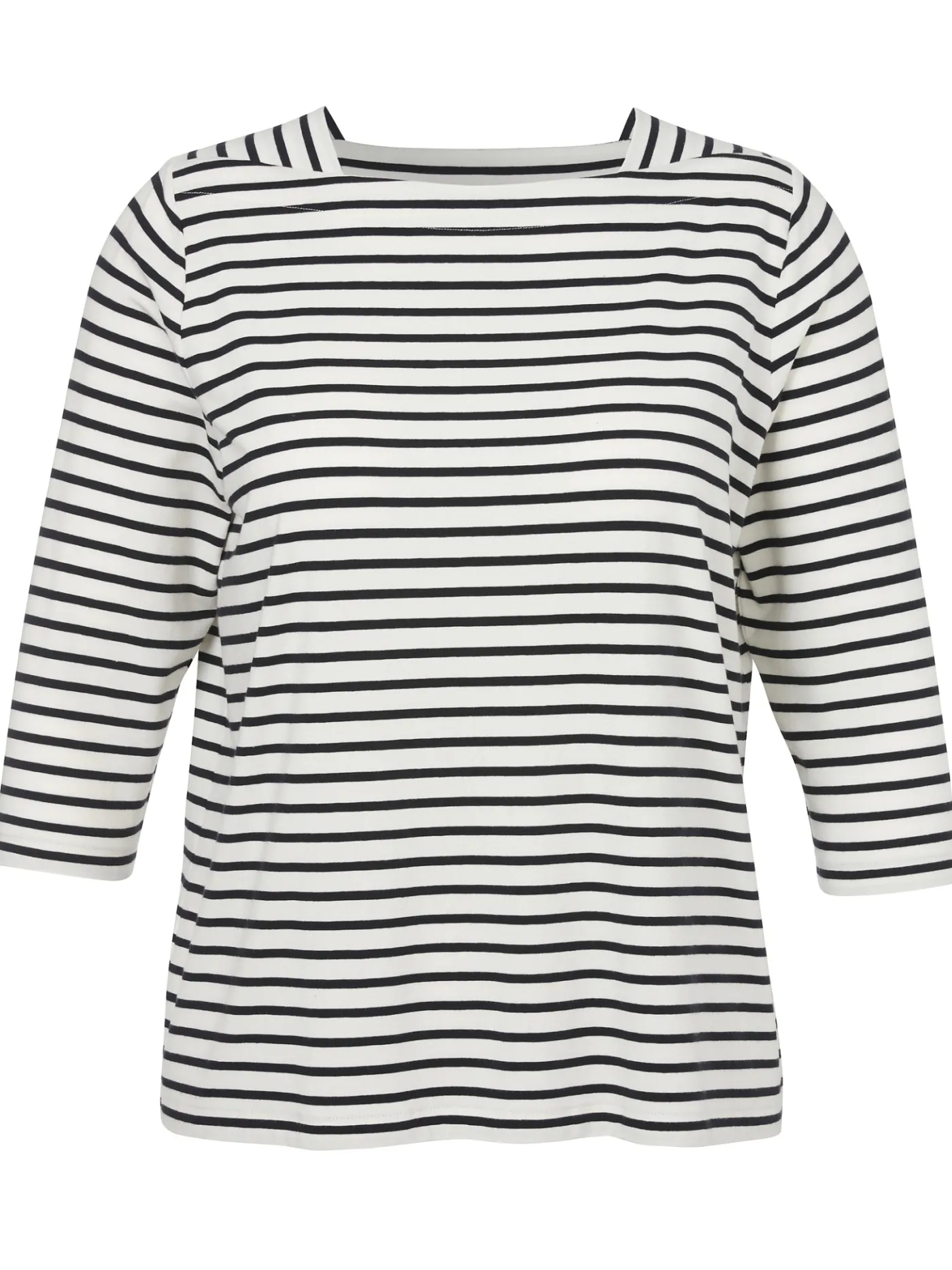 Weiches Ringel T-Shirt mit Karree-Ausschnitt