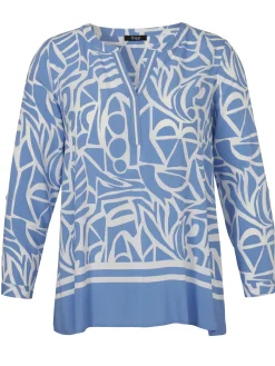 Zarte Viskose-Tunika mit Print Bicolor