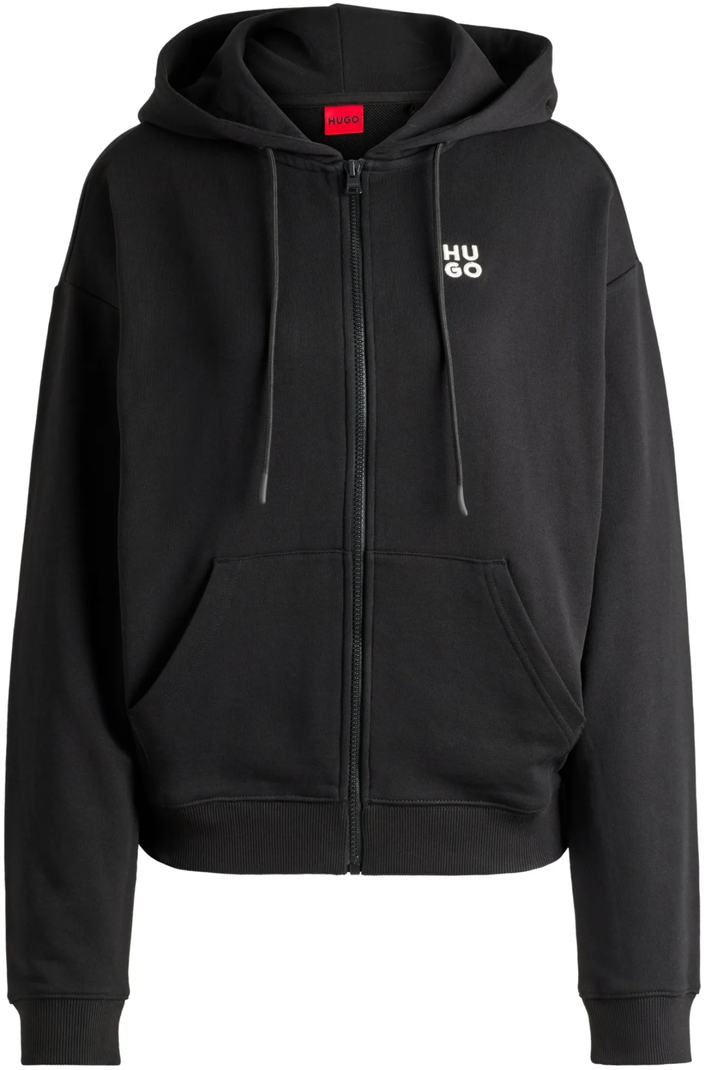 Zip-Up-Hoodie aus Baumwoll-Terry mit gestapeltem Logo