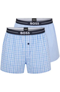 ZWEIER-PACK PYJAMA-SHORTS AUS BAUMWOLLE MIT LOGO AM BUND