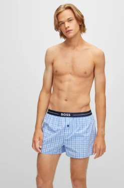 ZWEIER-PACK PYJAMA-SHORTS AUS BAUMWOLLE MIT LOGO AM BUND